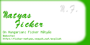 matyas ficker business card